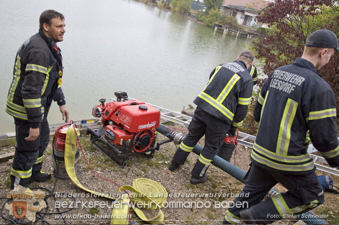 20221015 Fischbestand in Gefahr - Feuerwehr pumpt über 3 Millionen Liter Wasser Foto: Stefan Schneider BFKDO BADEN 20221015 Fischbestand in Gefahr - Feuerwehr pumpt über 3 Millionen Liter Wasser Foto: Stefan Schneider BFKDO BADEN