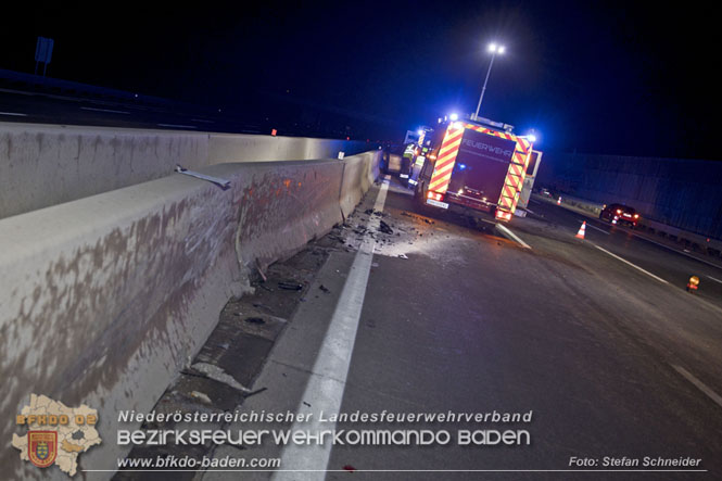 20221120 Verkehrsunfall auf der A2 bei Baden RFB Süd  Foto: Stefan Schneider BFKDO BADEN