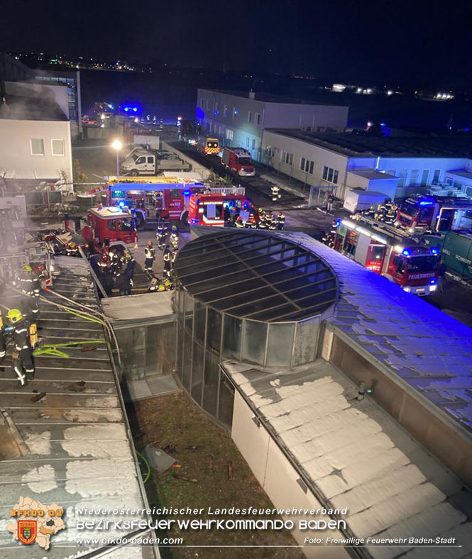 20230129 Brand in einem Traiskirchner Gewerbebetrieb Foto: Freiwillige Feuerwehr Baden-Stadt