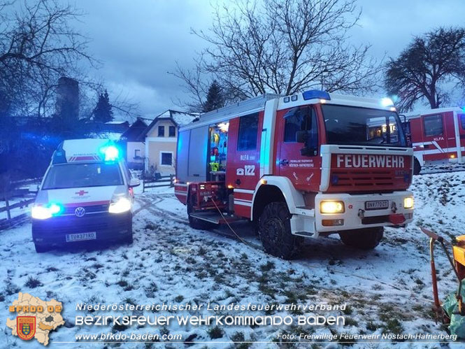 20230202 Personenrettung nach Arbeitsunfall in Nöstach/Hafnerberg   Foto: Freiwillige Feuerwehr Nöstach/Hafnerberg