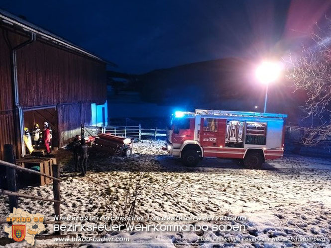 20230202 Personenrettung nach Arbeitsunfall in Nöstach/Hafnerberg   Foto: Freiwillige Feuerwehr Nöstach/Hafnerberg