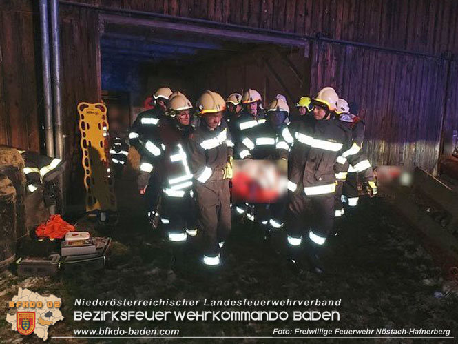 20230202 Personenrettung nach Arbeitsunfall in Nöstach/Hafnerberg   Foto: Freiwillige Feuerwehr Nöstach/Hafnerberg