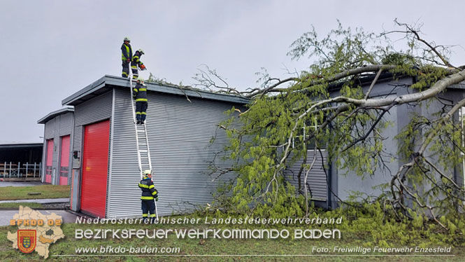 20230327 Strumschaden - Großer Ast stürzt auf Hallendach in Enzesfeld Foto: Freiwillige Feuerwehr Enzesfeld 20230327 Strumschaden - Großer Ast stürzt auf Hallendach in Enzesfeld Foto: Freiwillige Feuerwehr Enzesfeld
