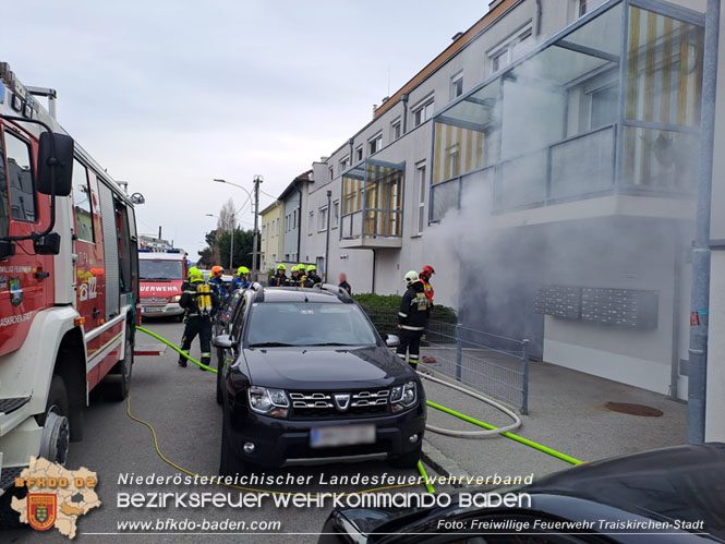 20230407 Brand im Müllraum eines Mehrparteienwohnhaus in Traiskirchen  Foto: Freiwillige Feuerwehr Traiskirchen-Stadt