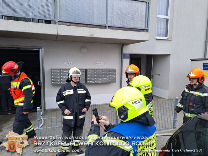 20230407 Brand im Müllraum eines Mehrparteienwohnhaus in Traiskirchen  Foto: Freiwillige Feuerwehr Traiskirchen-Stadt