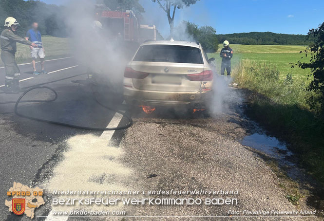20230629 Fahrzeugbrand auf der B11 bei Alland  Foto: Freiwillige Feuerwehr Alland