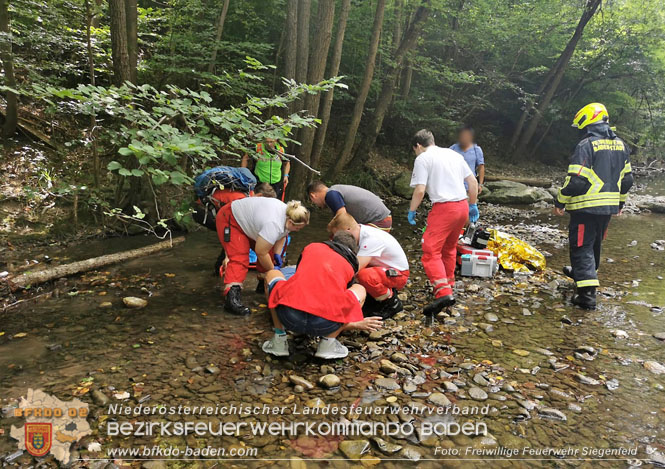 20230827 Großeinsatz nach Sturz ins Flussbett der Schwechat Foto: Andreas Hönigsberger FF Siegenfeld 20230827 Großeinsatz nach Sturz ins Flussbett der Schwechat Foto: Andreas Hönigsberger FF Siegenfeld