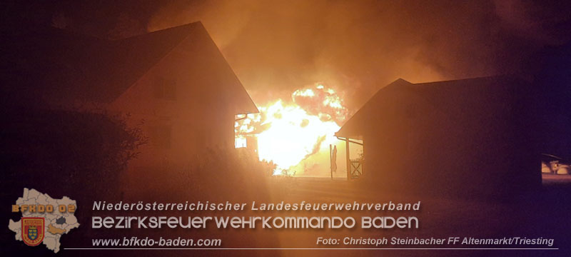 20231105 Großbrand in Klein-Mariazell Altenmarkt a.d.Triesting  Foto: Christopher Steinbacher FF Altenmarkt/Triesting