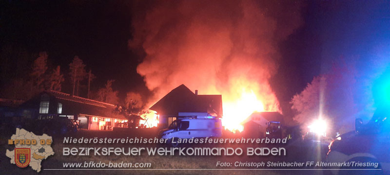 20231105 Großbrand in Klein-Mariazell Altenmarkt a.d.Triesting  Foto: Christopher Steinbacher FF Altenmarkt/Triesting