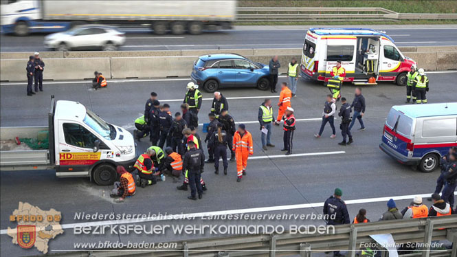 20231120 Feuerwehreinsatz wegen Klima-Aktivisten auf A2 Höhe Traiskirchen Foto: Stefan Schneider BFKDO BADEN 20231120 Feuerwehreinsatz wegen Klima-Aktivisten auf A2 Höhe Traiskirchen Foto: Stefan Schneider BFKDO BADEN