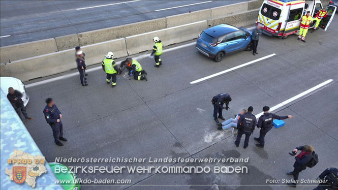 20231120 Feuerwehreinsatz wegen Klima-Aktivisten auf A2 Höhe Traiskirchen Foto: Stefan Schneider BFKDO BADEN 20231120 Feuerwehreinsatz wegen Klima-Aktivisten auf A2 Höhe Traiskirchen Foto: Stefan Schneider BFKDO BADEN