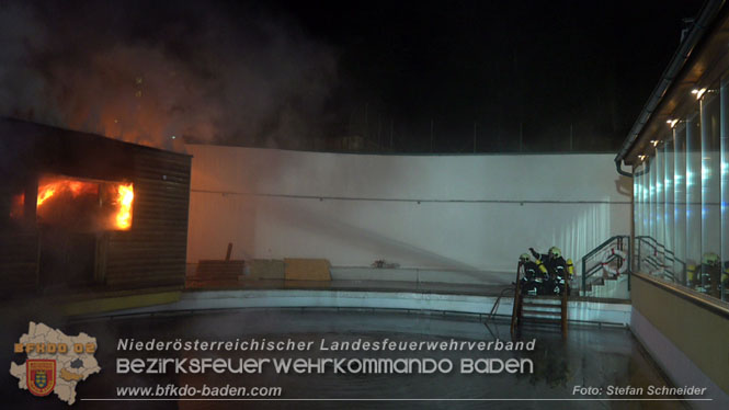 20240107_Saunabrand im Thermalbad Voeslau Foto: Stefan Schneider BFKDO BADEN 20240107_Saunabrand im Thermalbad Voeslau Foto: Stefan Schneider BFKDO BADEN