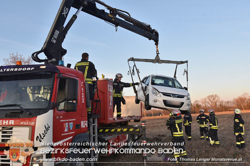 20240130 Fahrzeugüberschlag auf der L168 bei Unterwaltersdorf  Foto: Thomas Lenger Monatsrevue.at