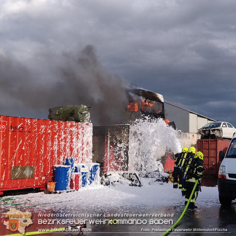 20240310_Containerbrand im Gewerbegebiet Mitterndorf a.d.Fischa   Foto: Freiwillige Feuerwehr Mitterndorf