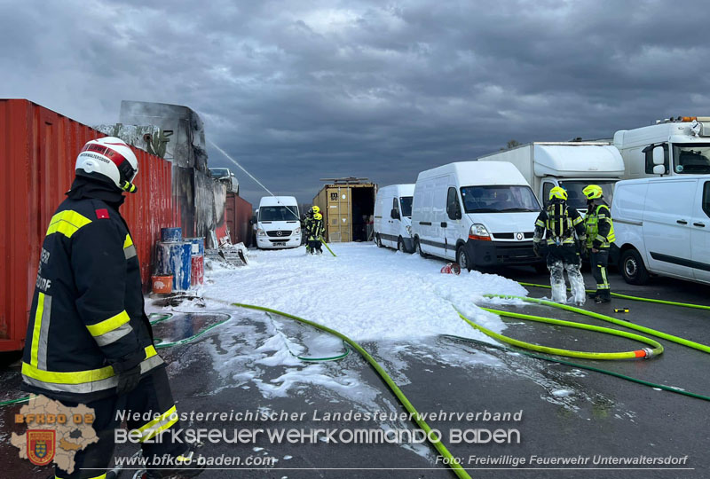 20240310_Containerbrand im Gewerbegebiet Mitterndorf a.d.Fischa   Foto: Freiwillige Feuerwehr Unterwaltersdorf