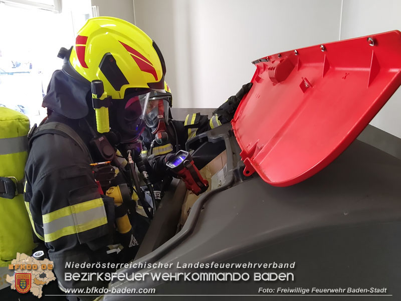 20240628 Brand in Mülllagerraum einer Wohnhausanlage in Baden Foto: Freiwillige Feuerwehr Baden-Stadt/Fritz Beichbuchner 20240628 Brand in Mülllagerraum einer Wohnhausanlage in Baden Foto: Freiwillige Feuerwehr Baden-Stadt/Fritz Beichbuchner