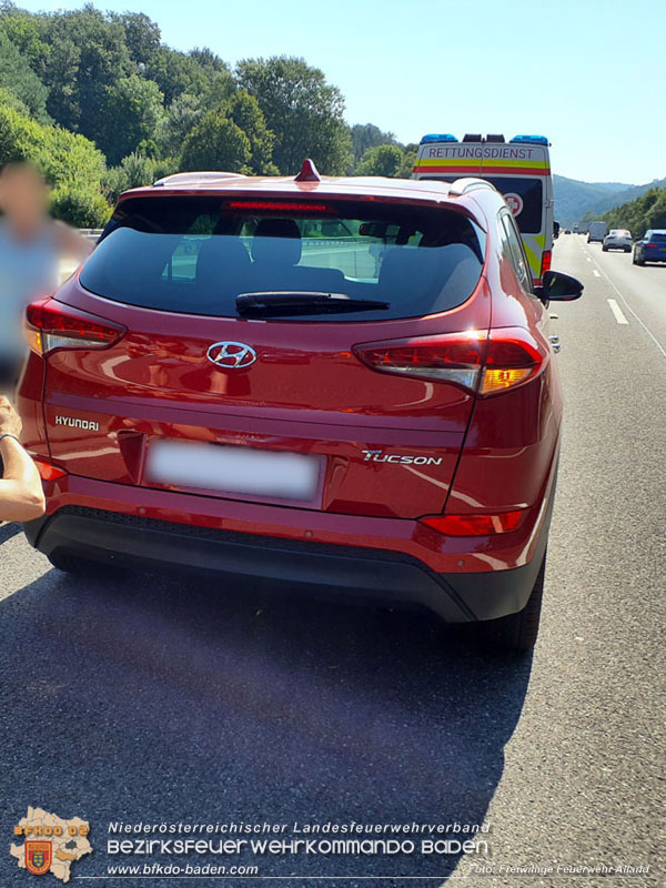 20240727_Auffahrunfall mit 4 Fahrzeugen auf der A21  Foto: Freiwillige Feuerwehr Alland