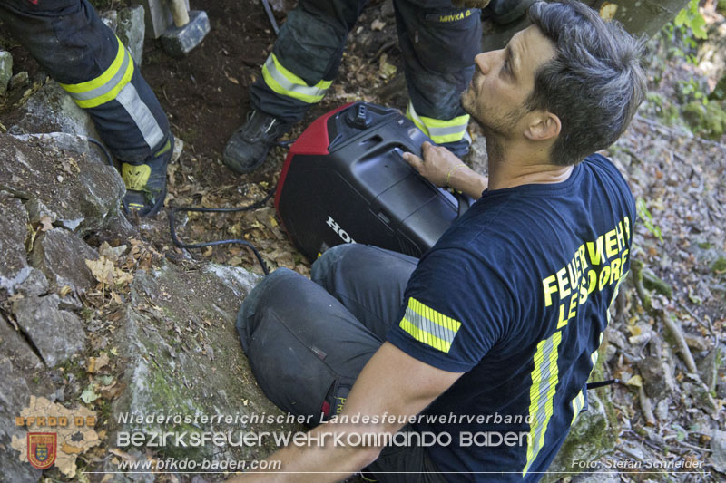 20240907_Spotty nach über 50 Stunden durch Feuerwehr aus Felshöhle in Baden gerettet Foto: Stefan Schneider BFKDO BADEN