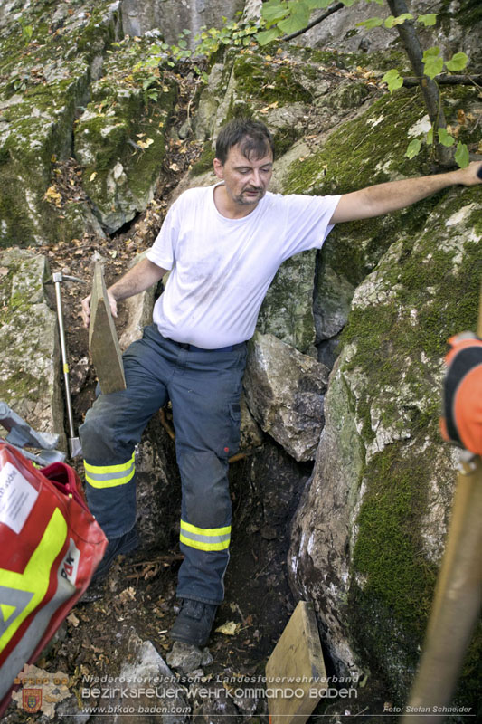20240907_Spotty nach über 50 Stunden durch Feuerwehr aus Felshöhle in Baden gerettet Foto: Stefan Schneider BFKDO BADEN