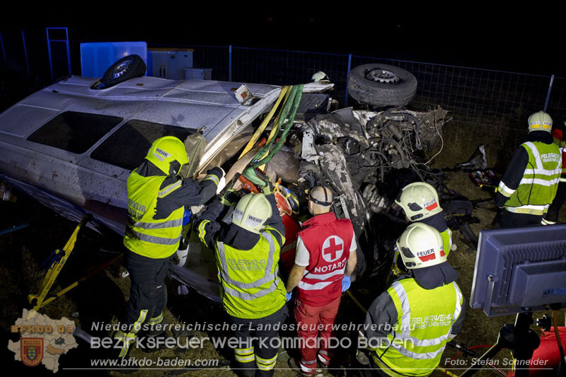 20240908_Kleinbus verunfallt auf der A2 bei Traiskirchen - acht Verletzte und ein Todesopfer Foto: Stefan Schneider BFKDO BADEN 20240908_Kleinbus verunfallt auf der A2 bei Traiskirchen - acht Verletzte und ein Todesopfer Foto: Stefan Schneider BFKDO BADEN