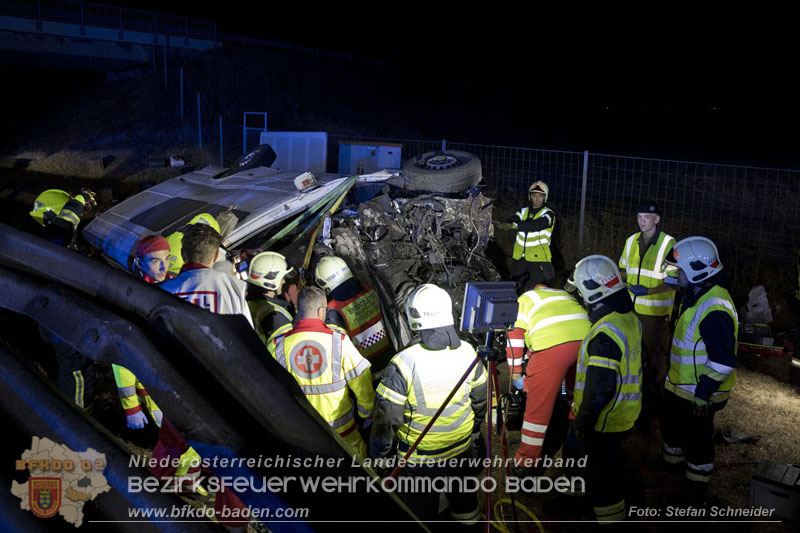 20240908_Kleinbus verunfallt auf der A2 bei Traiskirchen - acht Verletzte und ein Todesopfer Foto: Stefan Schneider BFKDO BADEN 20240908_Kleinbus verunfallt auf der A2 bei Traiskirchen - acht Verletzte und ein Todesopfer Foto: Stefan Schneider BFKDO BADEN