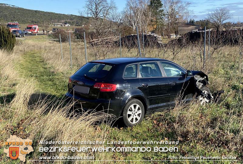 20241207 Verkehrsunfall auf der LB212 zwischen Gainfarn und Großau  Foto: Freiwillige Feuerwehr Großau