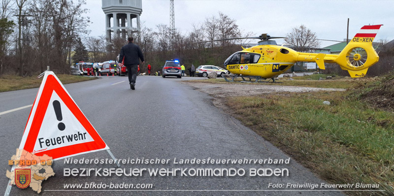 20250116_Verkehrsunfall bei Blumau-Neurißhof Foto: Freiwillige Feuerwehr Blumau 20250116_Verkehrsunfall bei Blumau-Neurißhof Foto: Freiwillige Feuerwehr Blumau