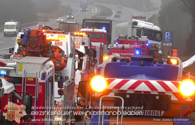 20250125_LKW-Unfall mit Gefahrgut auf der A21 bei Heiligenkreuz Foto: Stefan Schneider BFKDO BADEN 20250125_LKW-Unfall mit Gefahrgut auf der A21 bei Heiligenkreuz Foto: Stefan Schneider BFKDO BADEN
