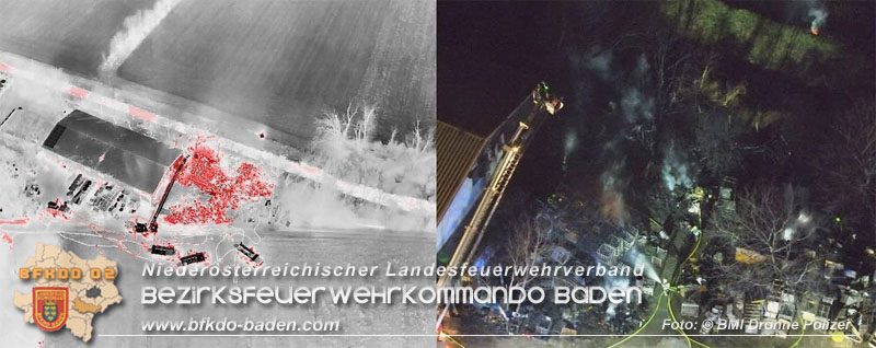 20250207_Brand auf einem Lagerplatz in Tribuswinkel Foto: © BMI Drohne Polizei 20250207_Brand auf einem Lagerplatz in Tribuswinkel Foto: © BMI Drohne Polizei