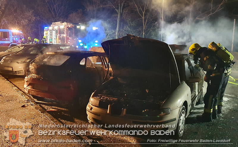 20250214_Zwei geparkte PKW in Baden in Brand geraten Foto: Stefan Wagner FF Baden-Leesdorf 20250214_Zwei geparkte PKW in Baden in Brand geraten Foto: Stefan Wagner FF Baden-Leesdorf