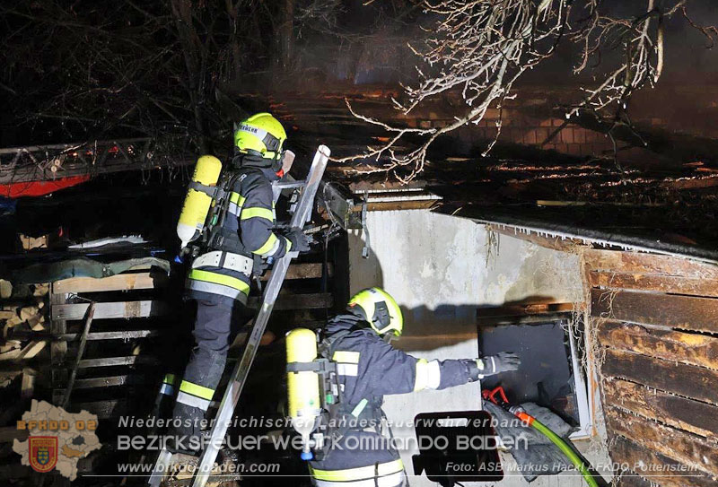 20250220 Brand eines Nebengebäudes in St.Veit a.d.Triesting   Foto: ASB Markus Hackl AFKDO Pottenstein