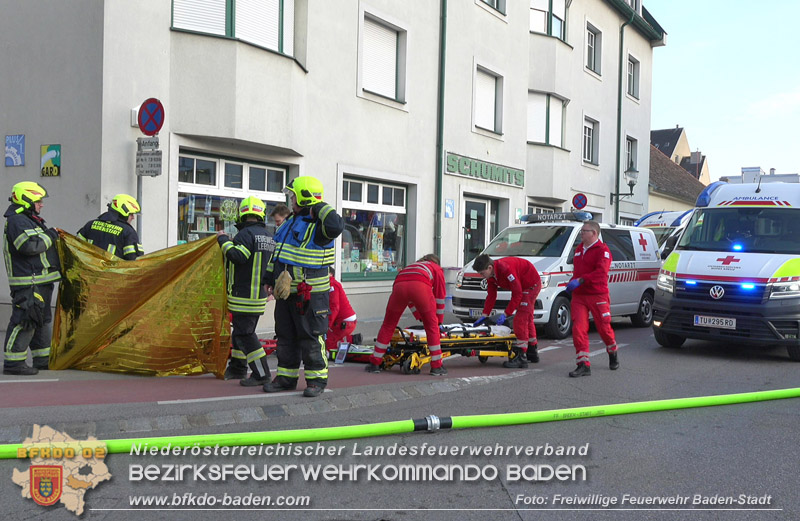 20250224_Brand in Badener Wohnhausanlage - Feuerwehr rettet bewusstlose Person    Foto: Freiwillige Feuerwehr Baden-Stadt
