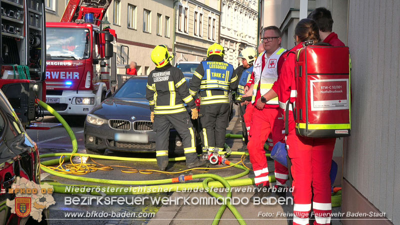 20250224_Brand in Badener Wohnhausanlage - Feuerwehr rettet bewusstlose Person    Foto: Freiwillige Feuerwehr Baden-Stadt