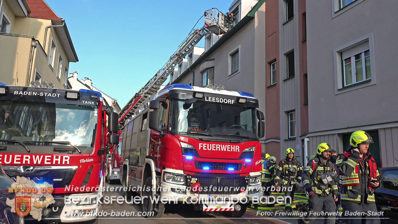 20250224_Brand in Badener Wohnhausanlage - Feuerwehr rettet bewusstlose Person    Foto: Freiwillige Feuerwehr Baden-Stadt