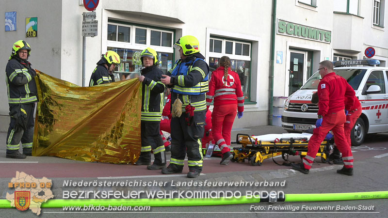 20250224_Brand in Badener Wohnhausanlage - Feuerwehr rettet bewusstlose Person    Foto: Freiwillige Feuerwehr Baden-Stadt