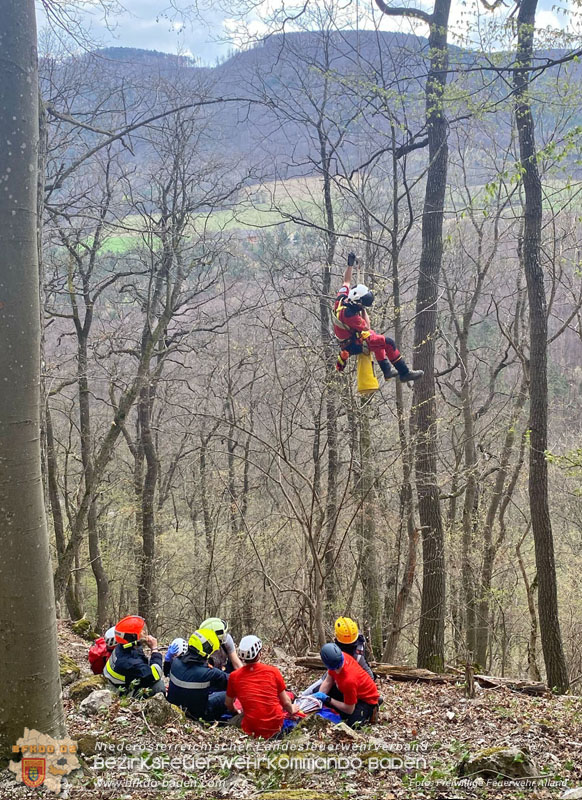 20250405_Kletterunfall im Helenental bei Sattelbach Gemeinde Heiligenkreuz Foto: Freiwillige Feuerwehr Alland 20250405_Kletterunfall im Helenental bei Sattelbach Gemeinde Heiligenkreuz Foto: Freiwillige Feuerwehr Alland