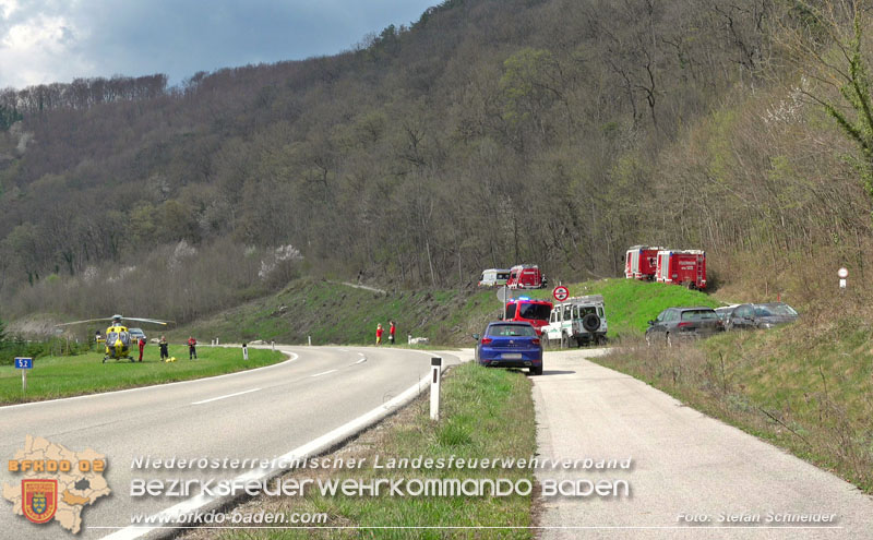 20250405_Kletterunfall im Helenental bei Sattelbach Gemeinde Heiligenkreuz Foto: Stefan Schneider BFKDO BADEN 20250405_Kletterunfall im Helenental bei Sattelbach Gemeinde Heiligenkreuz Foto: Stefan Schneider BFKDO BADEN