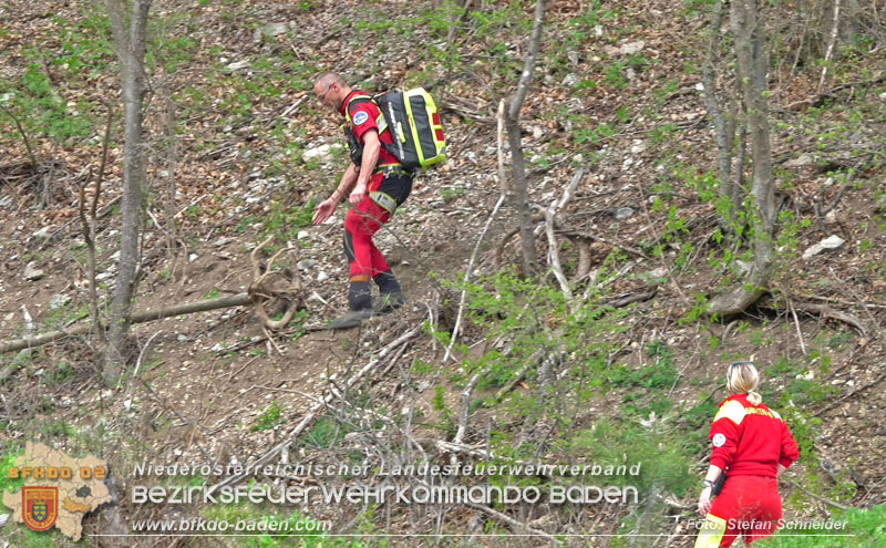 20250405_Kletterunfall im Helenental bei Sattelbach Gemeinde Heiligenkreuz Foto: Stefan Schneider BFKDO BADEN 20250405_Kletterunfall im Helenental bei Sattelbach Gemeinde Heiligenkreuz Foto: Stefan Schneider BFKDO BADEN