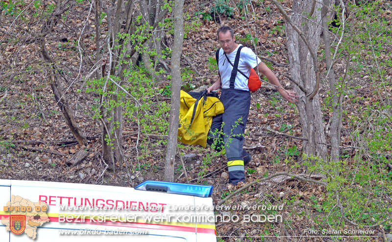 20250405_Kletterunfall im Helenental bei Sattelbach Gemeinde Heiligenkreuz Foto: Stefan Schneider BFKDO BADEN 20250405_Kletterunfall im Helenental bei Sattelbach Gemeinde Heiligenkreuz Foto: Stefan Schneider BFKDO BADEN