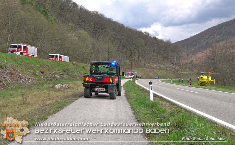20250405_Kletterunfall im Helenental bei Sattelbach Gemeinde Heiligenkreuz Foto: Stefan Schneider BFKDO BADEN 20250405_Kletterunfall im Helenental bei Sattelbach Gemeinde Heiligenkreuz Foto: Stefan Schneider BFKDO BADEN