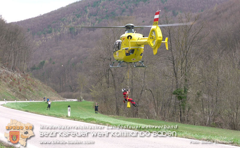 20250405_Kletterunfall im Helenental bei Sattelbach Gemeinde Heiligenkreuz Foto: Stefan Schneider BFKDO BADEN 20250405_Kletterunfall im Helenental bei Sattelbach Gemeinde Heiligenkreuz Foto: Stefan Schneider BFKDO BADEN