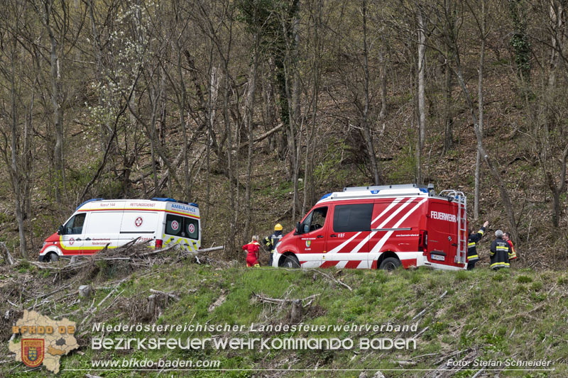 20250405_Kletterunfall im Helenental bei Sattelbach Gemeinde Heiligenkreuz Foto: Stefan Schneider BFKDO BADEN 20250405_Kletterunfall im Helenental bei Sattelbach Gemeinde Heiligenkreuz Foto: Stefan Schneider BFKDO BADEN