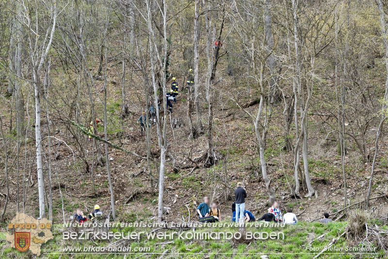 20250405_Kletterunfall im Helenental bei Sattelbach Gemeinde Heiligenkreuz Foto: Stefan Schneider BFKDO BADEN 20250405_Kletterunfall im Helenental bei Sattelbach Gemeinde Heiligenkreuz Foto: Stefan Schneider BFKDO BADEN