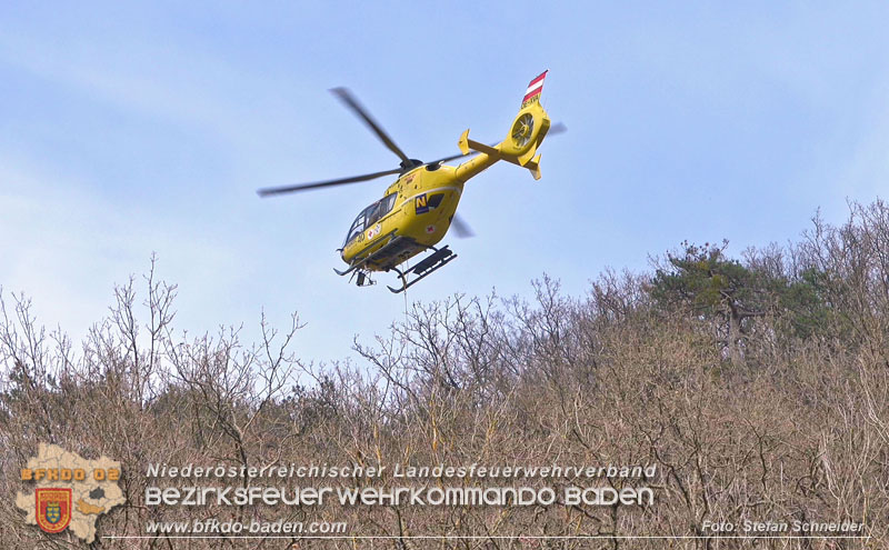 20250405_Kletterunfall im Helenental bei Sattelbach Gemeinde Heiligenkreuz Foto: Stefan Schneider BFKDO BADEN 20250405_Kletterunfall im Helenental bei Sattelbach Gemeinde Heiligenkreuz Foto: Stefan Schneider BFKDO BADEN