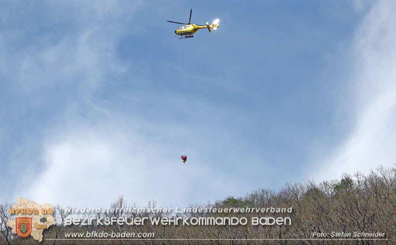 20250405_Kletterunfall im Helenental bei Sattelbach Gemeinde Heiligenkreuz Foto: Stefan Schneider BFKDO BADEN 20250405_Kletterunfall im Helenental bei Sattelbach Gemeinde Heiligenkreuz Foto: Stefan Schneider BFKDO BADEN