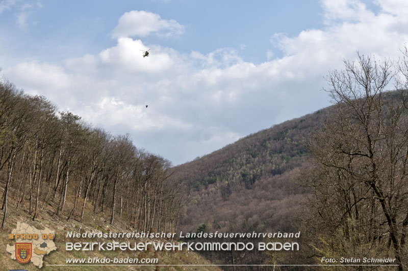 20250405_Kletterunfall im Helenental bei Sattelbach Gemeinde Heiligenkreuz Foto: Stefan Schneider BFKDO BADEN 20250405_Kletterunfall im Helenental bei Sattelbach Gemeinde Heiligenkreuz Foto: Stefan Schneider BFKDO BADEN