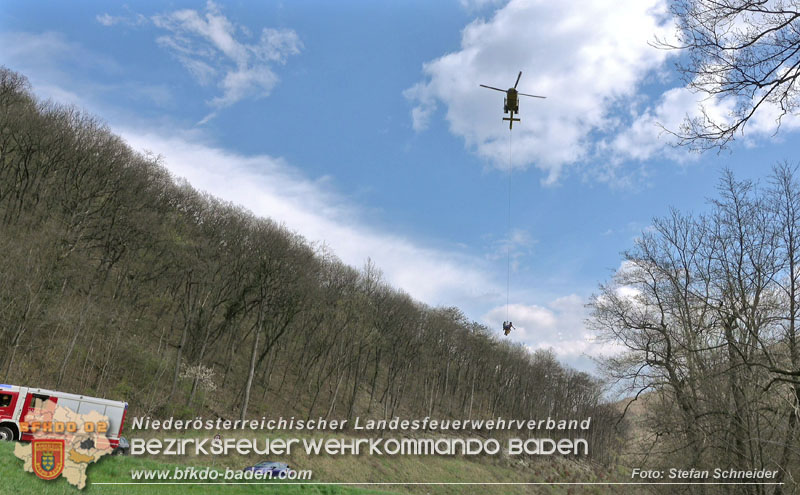 20250405_Kletterunfall im Helenental bei Sattelbach Gemeinde Heiligenkreuz Foto: Stefan Schneider BFKDO BADEN 20250405_Kletterunfall im Helenental bei Sattelbach Gemeinde Heiligenkreuz Foto: Stefan Schneider BFKDO BADEN