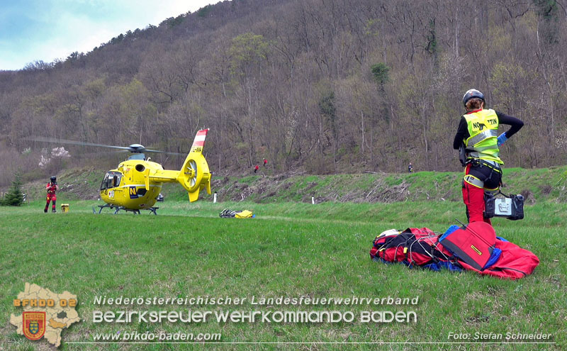 20250405_Kletterunfall im Helenental bei Sattelbach Gemeinde Heiligenkreuz Foto: Stefan Schneider BFKDO BADEN 20250405_Kletterunfall im Helenental bei Sattelbach Gemeinde Heiligenkreuz Foto: Stefan Schneider BFKDO BADEN