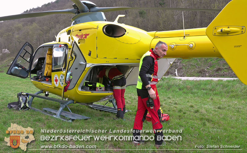 20250405_Kletterunfall im Helenental bei Sattelbach Gemeinde Heiligenkreuz Foto: Stefan Schneider BFKDO BADEN 20250405_Kletterunfall im Helenental bei Sattelbach Gemeinde Heiligenkreuz Foto: Stefan Schneider BFKDO BADEN