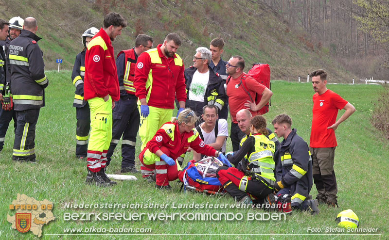 20250405_Kletterunfall im Helenental bei Sattelbach Gemeinde Heiligenkreuz Foto: Stefan Schneider BFKDO BADEN 20250405_Kletterunfall im Helenental bei Sattelbach Gemeinde Heiligenkreuz Foto: Stefan Schneider BFKDO BADEN